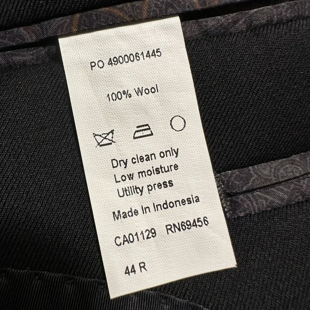 RALPH LAUREN Mens Blazer 44R Sport Coat Two Button Suit Jacket Black Wool